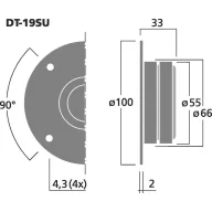 Monacor DT-19SU Kónuszos magassugárzó 50 W 8 Ω