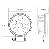  LED-es munkalámpa, fényszóró 18 W 12/24 V 110 x 116 x 41 mm 950 lm, SecoRüt