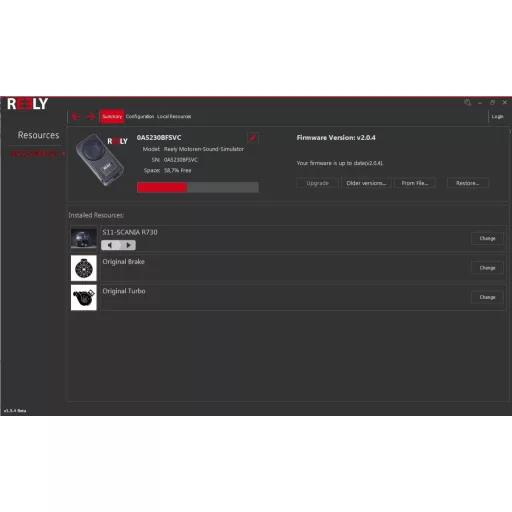 Motorhang szimulátor Reely