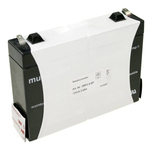 multipower MP2,8-12 Ólomakku 12 V 2.8 Ah Ólom-vlies (AGM) (Sz x Ma x Mé) 132 x 104 x 33 mm 4,8 mm-es laposérintkezős dugó Karbantartásmentes, Kis önkisülés
