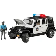   Rendőrségi jármű rendőr figurával, Jeep Wrangler Rubicon Policie, Bruder 02526