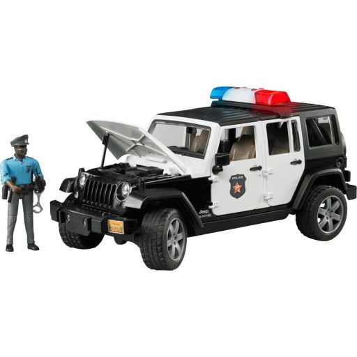 Rendőrségi jármű rendőr figurával, Jeep Wrangler Rubicon Policie, Bruder 02526