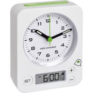   TFA Dostmann 60.1511.02 Rádiójel vezérlésű Ébresztőóra Fehér Fluoreszkáló Mutató