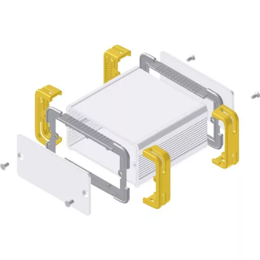 Fischer Elektronik FR 55 25 100 ME 10035341 Profil doboz 114 x 63.6 x 33 Alumínium Natúr, Sárga 1 db