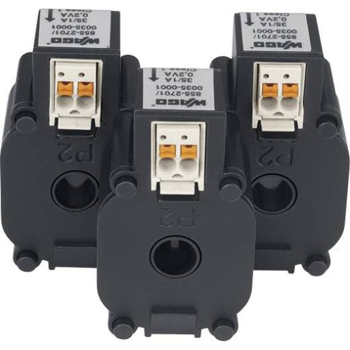 WAGO 855-2701/035-001 51291551 Feltűzhető áramátalakító Elsődleges áram 35 A Másodlagos áram 1 A Vezeték átvezetési átmérő:7.5 mm 1 db