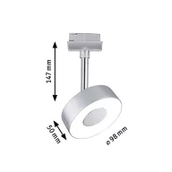   Nagyfeszültségű sínrendszer lámpa URail Fixen beépített LED-es 5 W LED Paulmann Circle Króm (matt)