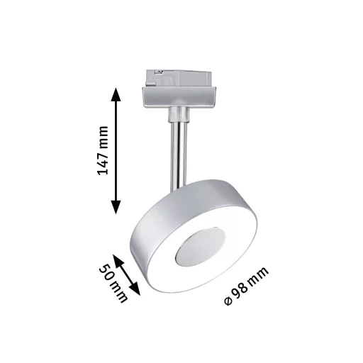 Nagyfeszültségű sínrendszer lámpa URail Fixen beépített LED-es 5 W LED Paulmann Circle Króm (matt)