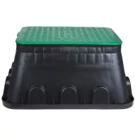   Földbe ásható kábelvédő doboz, fekete/zöld, Heitronic 21042