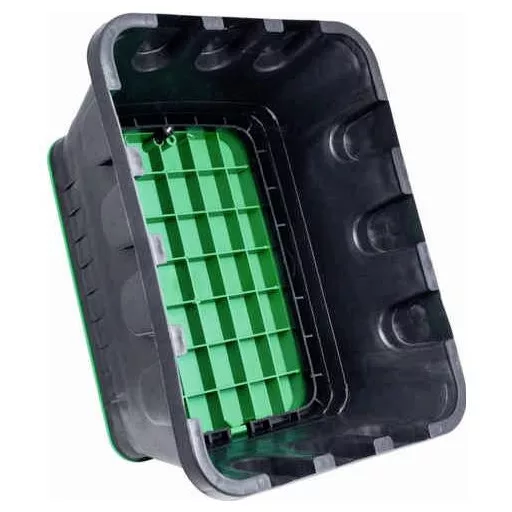 Földbe ásható kábelvédő doboz, fekete/zöld, Heitronic 21042