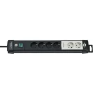   Túlfeszültségvédős hálózati elosztó 6 részes, fekete/szürke, Brennenstuhl 1951160600