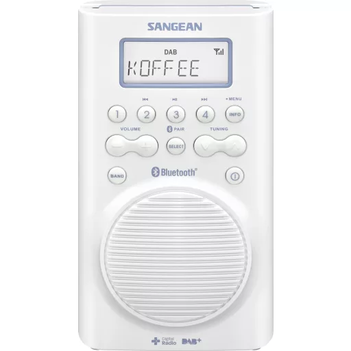 Sangean H205 Fürdőszobai rádió DAB+, URH Bluetooth® Vízálló Fehér