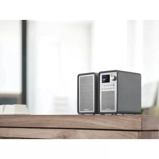 Sangean WFR-70 (SmartLink 1) Asztali internetrádió DAB+, URH, Internet AUX, USB, Internetrádió Spotify, DLNA-ra alkalmas Szürke