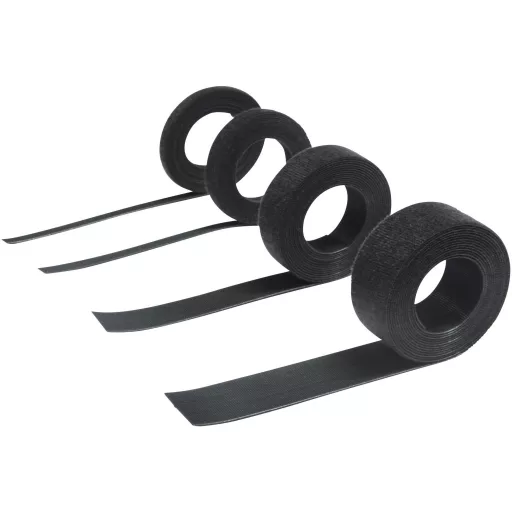 Hebotec 11-KE07015FRT Tépőzár Kötegeléshez Bolyhos és horgos fél (H x Sz) 15000 mm x 7.5 mm Fekete 15 m