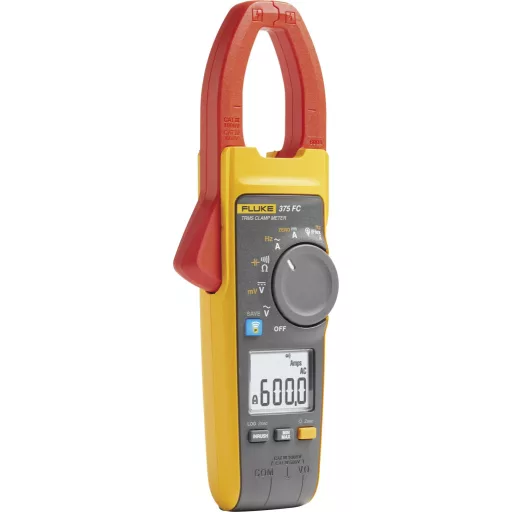 Digitális kézi lakatfogó és multiméter CAT III 1000 V, CAT IV 600 V 6000 digit, Fluke 375 FC