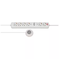   Hálózati elosztó lábkapcsolóval, 6 részes, fehér, Brennenstuhl 1159560216