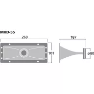   Monacor MHD-55 Tölcséres magassugárzó, meghajtóval 30 W 8 Ω