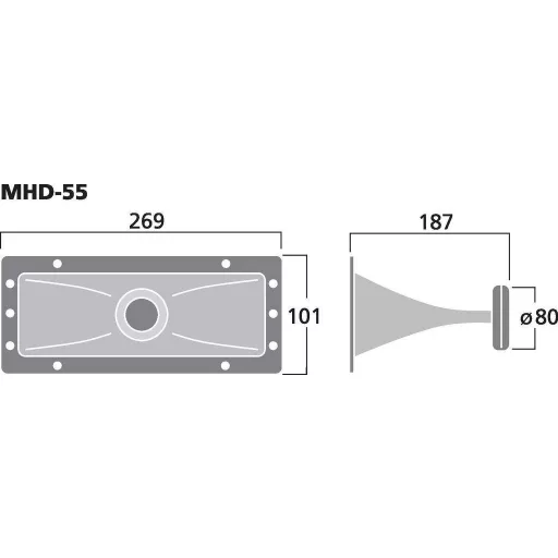 Monacor MHD-55 Tölcséres magassugárzó, meghajtóval 30 W 8 Ω