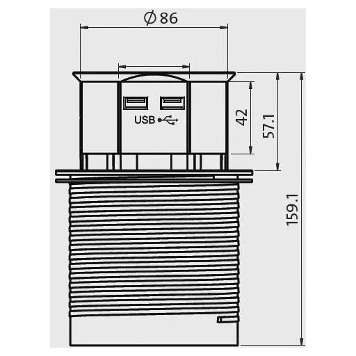 Kopp 229005011 Elosztó torony 3 részes Ezüst Védőérintkezős 1 db