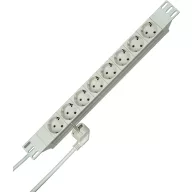   Hálózati elosztó 19 colos rack szekrénybe, 8 részes, fehér, Kopp 930804013