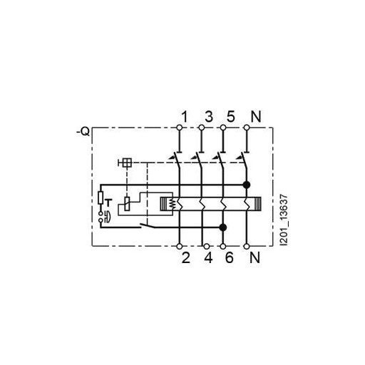 Siemens 5SV33446KK12 5SV3344-6KK12 FI védőkapcsoló A 4 pólusú 40 A 0.03 A 400 V