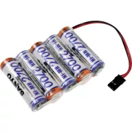   Panasonic Reihe 1x5 Graupner Akkucsomag Cellaszám: 5 Elem- és akkuméret: Ceruza (AA) Kábel, Dugó NiMH 6 V 2700 mAh