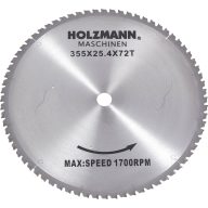   Holzmann Maschinen MKS355SB MKS355SB Keményfém körfűrészlap 355 x 25.4 mm Fogak száma (collonként): 72 1 db