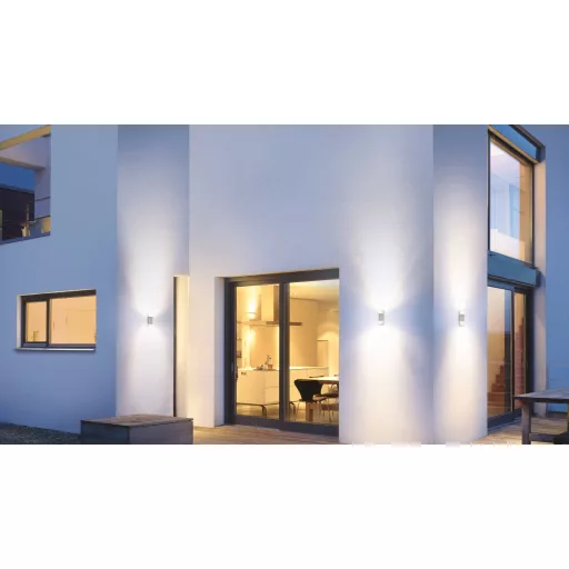 Steinel LED AUSSENLEUCHTE L 910 S SI 576219 LED-es kültéri fali lámpa mozgásérzékelővel LED Nélkül 9.8 W Ezüst