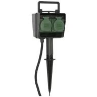   Brennenstuhl 1154450 Kerti elosztó 4 részes Fekete, Zöld Földbe szúrható cövekkel