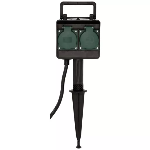 Brennenstuhl 1154450 Kerti elosztó 4 részes Fekete, Zöld Földbe szúrható cövekkel