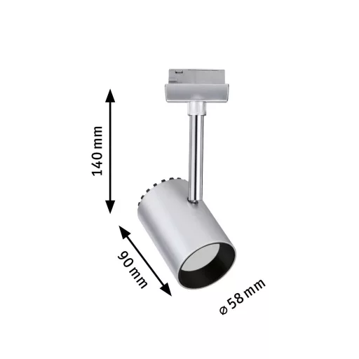 Nagyfeszültségű sínrendszer lámpa URail Fixen beépített LED-es 5 W LED Paulmann Shine Króm (matt)