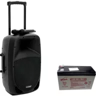   Omnitronic MES-12BT2 Hordohzató PA hangfal 30.48 cm 12 coll Akkuról üzemeltetett, Hálózatról üzemeltetett 1 db