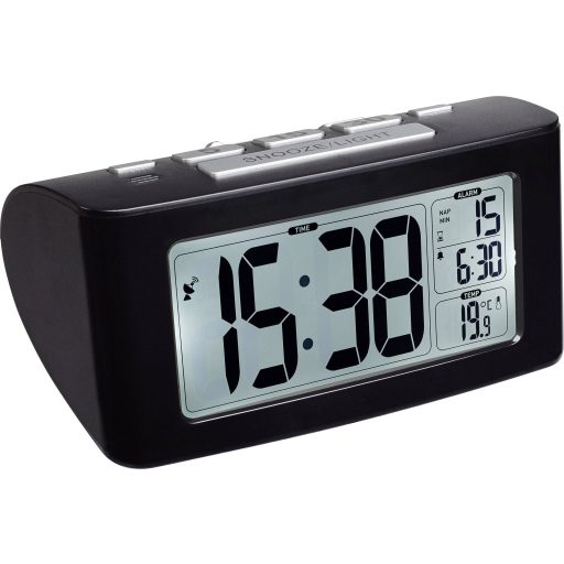 Rádiójel vezérelt digitális ébresztőóra, fekete, TFA 60.2532.01
