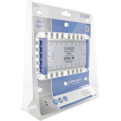 Schwaiger SEW516 531 Sat multikapcsoló Bemenetek (multikapcsoló): 5 (4 SAT/1 terresztikus) Résztvevők száma: 16 Készenléti funkció, Quad LNB-re alkalmas