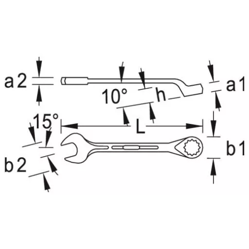 Gedore 6000160 neu Racsnis csavarkulcs készlet 15 részes Kulcsszélesség (metrikus) 6 - 32 mm