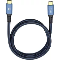   Oehlbach USB kábel USB 3.2 Gen1 (USB 3.0 / USB 3.1 Gen1) USB-C® dugó, USB-C® dugó 1.00 m Kék aranyozott érintkező 9351