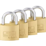   Burg Wächter 4er Set Set Quadro 222 40 SB Függő lakat Egyidőben záródó Sárgaréz Kulcsos zár