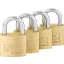 Burg Wächter 4er Set Set Quadro 222 40 SB Függő lakat Egyidőben záródó Sárgaréz Kulcsos zár