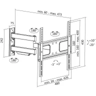   Forgatható TV tartó fali konzol 81,3 - 139,7 cm 32 - 55 LogiLink BP0014