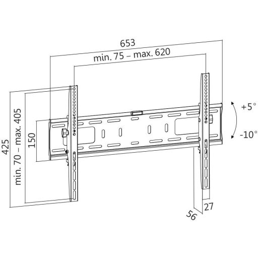 LogiLink BP0018 TV fali tartó 94,0 cm (37) - 177,8 cm (70) Dönthető