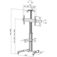   TV tartó állvány, gurulós kocsi, dönthető 94 - 177,8 cm 37 - 70 LogiLink BP0025