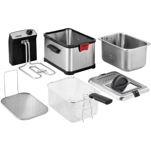 Princess Superior Hidegzónás fritőz 3 l 3200 W Manuális hőmérséklet beállítással Nemesacél, Fekete