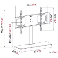   My Wall HP 2 DL TV talp 81,3 cm (32) - 165,1 cm (65) Merev, Padlóállvány