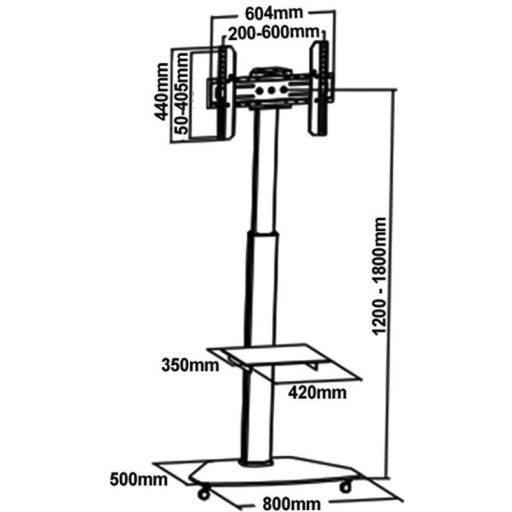 My Wall HP 1 DL TV kocsi 94,0 cm (37) - 177,8 cm (70) Forgatható