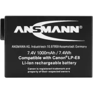 LP-E8 Canon kamera akku 7,4V 1000 mAh, Ansmann