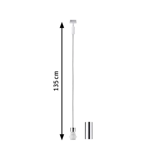 Paulmann Basic Pendel Nagyfeszültségű sínrendszer lámpa Univerzális E27 20 W LED Fehér, Króm