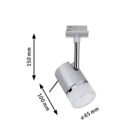   Paulmann Pipe Nagyfeszültségű sínrendszer lámpa URail GU10 10 W LED Króm (matt), Króm