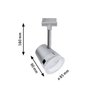   Nagyfeszültségű sínrendszer lámpa URail GU10 10 W LED Paulmann Cone Króm, Króm (matt)
