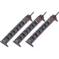   Renkforce Túlfeszültség ellen védő elosztó 6 részes Fekete Védőérintkezős 3 db