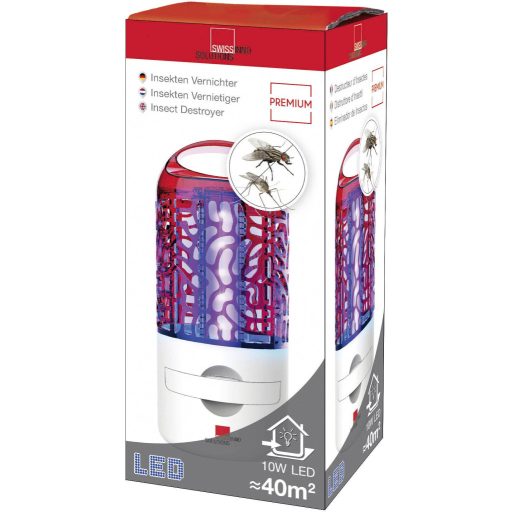 Swissinno Premium 10W 1 245 001 UV szúnyogfogó UV fény, Áramrács 10 W (Ø x Ma) 115 mm x 260 mm Fehér, Piros 1 db