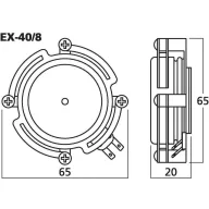   Monacor EX-40/8 Exciter hangszóró 40 W 8 Ω Fémes , Fekete 1 db